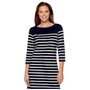 H&M MAMA | Maternity Sweater Dress | Striped Navy & White Midi | Size XS